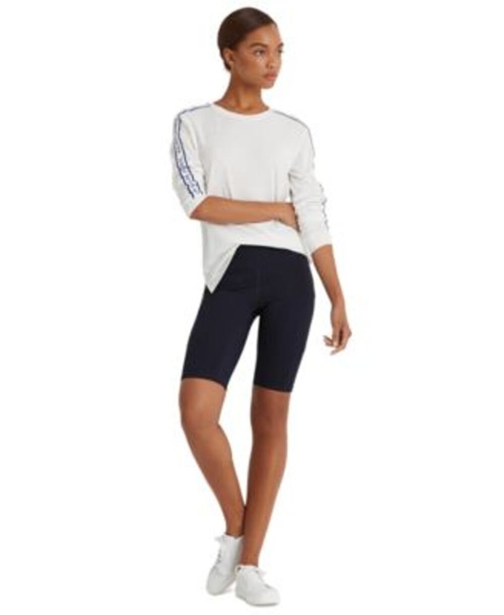 Lauren Ralph Lauren Women's Black Jersey Stretch Biker Shorts, High Rise